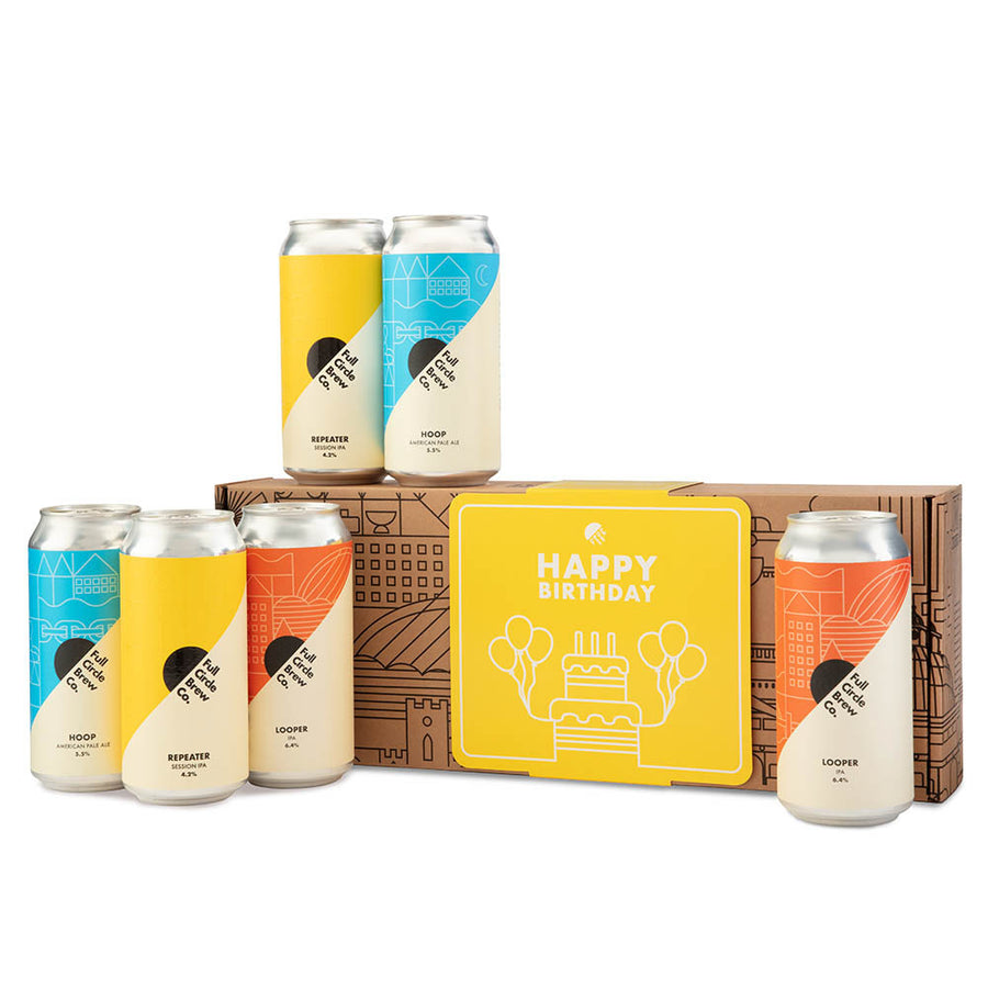 fcbc birthday beer gift for him 6 can craft lager hamper