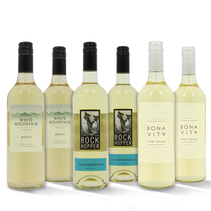 white wine case of 6 x 75cl value selection variety